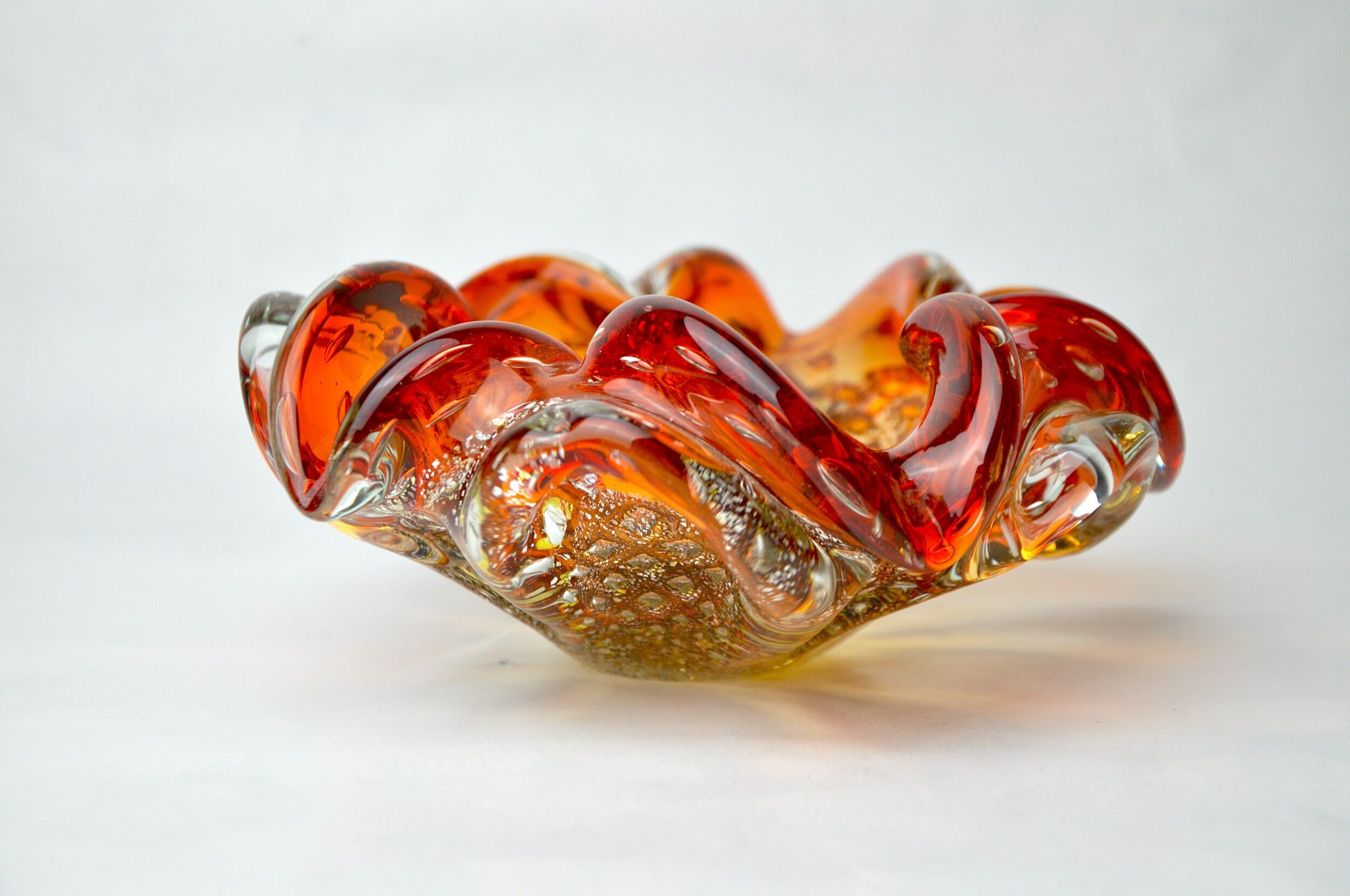 Deposit of orange and gold sommerso keys by seguso, murano glass, italy, 1970