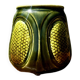 Pretty little antique pot, Majolica Sarreguemines green slipware.