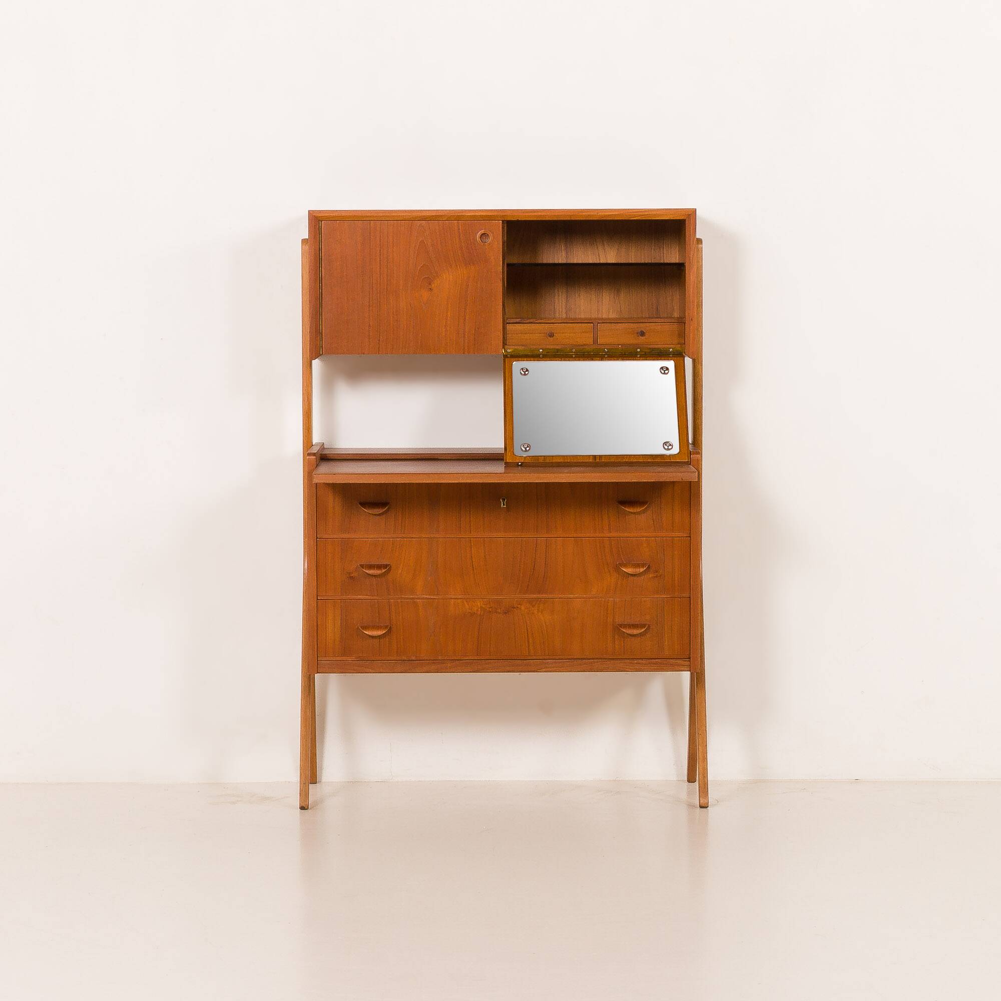 Danish teak secretire with hidden vanity attr. to Poul Volther, 1960s