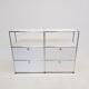 Meuble USM Haller blanc - Highboard avec 4 portes à trappe