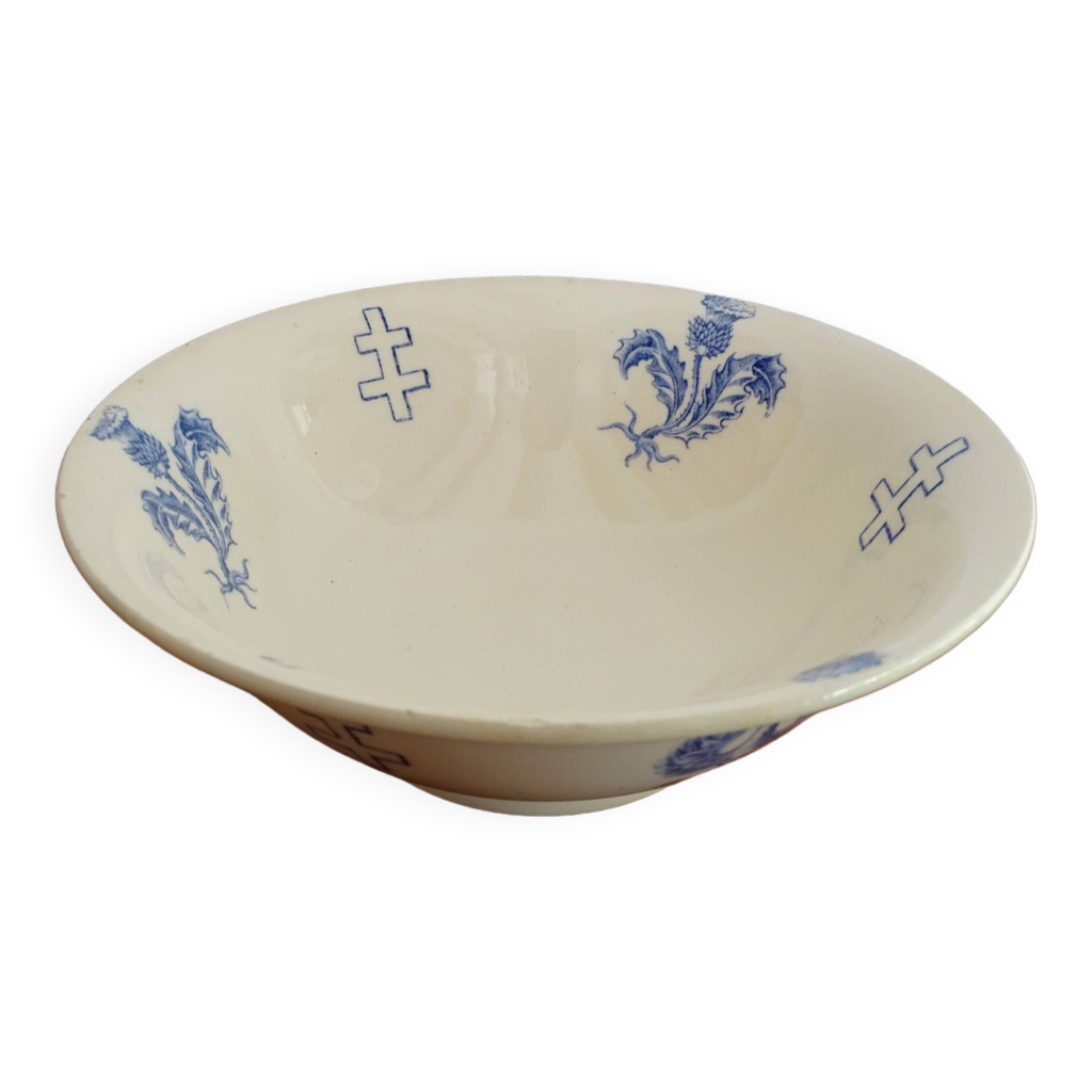 Soupière En Faïence De Lunéville - Décor Croix De Lorraine - Diamètre 27 Cm - Bon état
