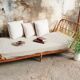 Banquette lit en rotin