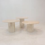 Set of 3 Italian Marble Side Tables, 1970s