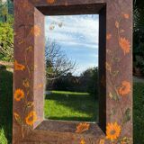 Large engraved art nouveau mirror