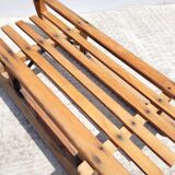 Antique wooden sled with metal runners