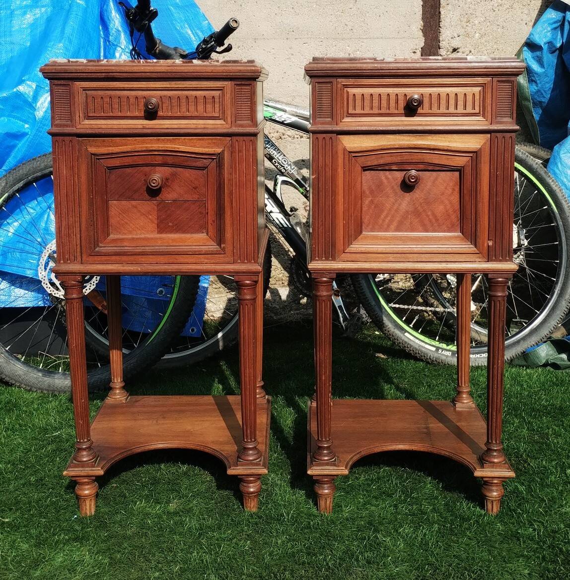2 solid wood bedside tables