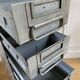 Metal workshop cabinet for tools and screws 8 vintage drawers
