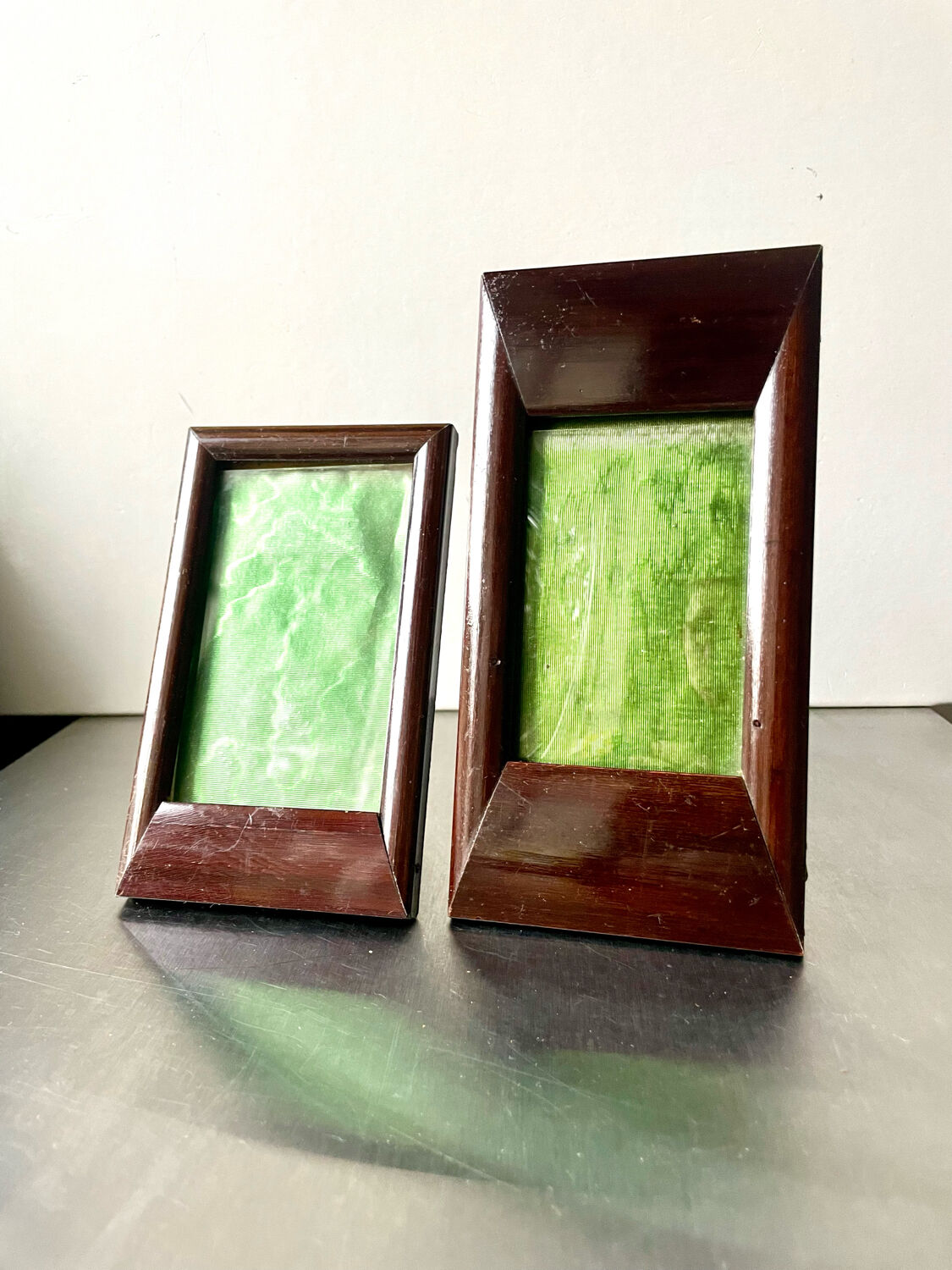 Pair of art deco mahogany frames