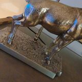 Vintage silvered bronze deer lamp
