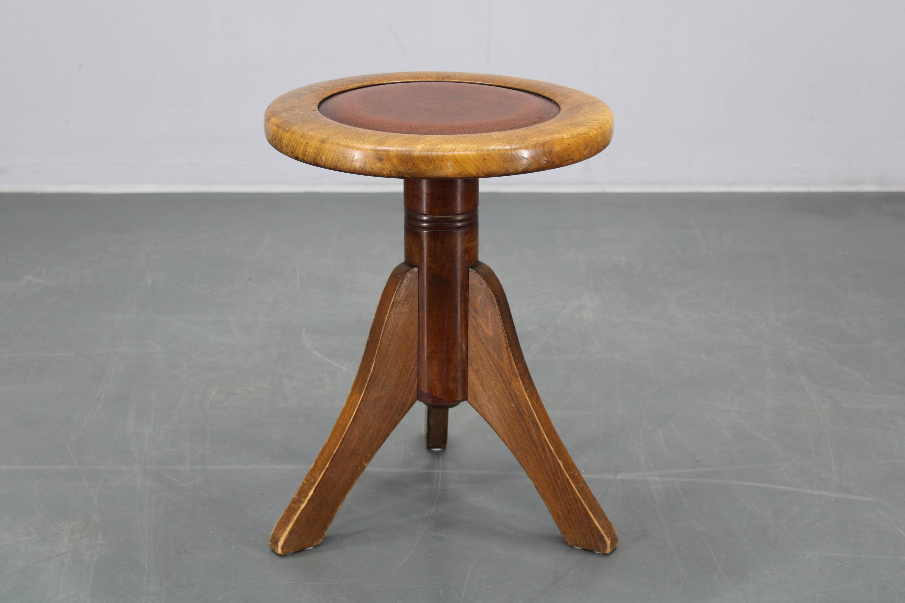 1950s Piano Bentwood Beech Stool, Czechoslovakia