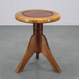 1950s Piano Bentwood Beech Stool, Czechoslovakia