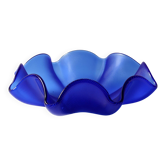 Coupe à fruits en verre Blue Waves, Italie années 1960