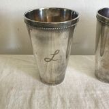 4 'love' metal vases