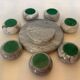 Eight grey-white marble candlesticks