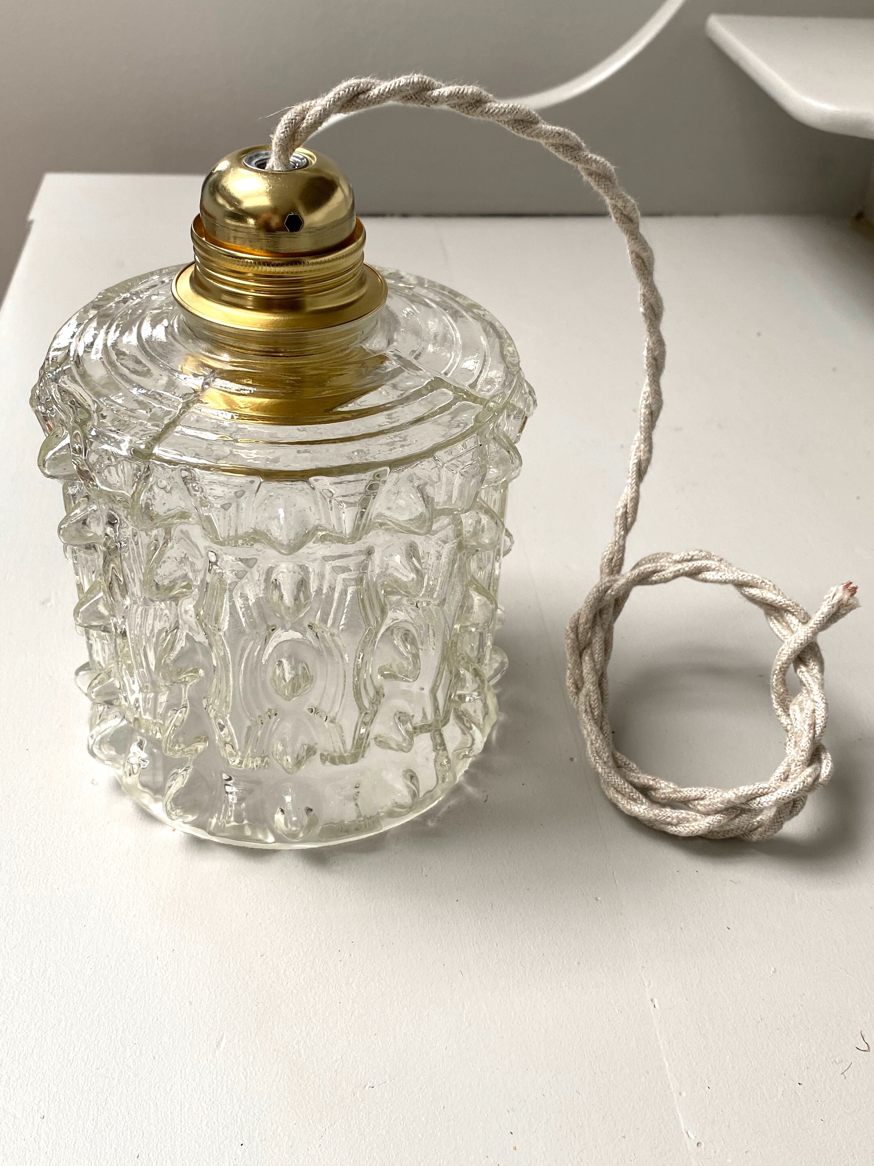 Glass pendant lamp 60s