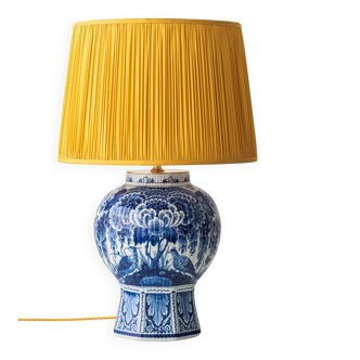 Large Royal Delft ceramic table lamp hand-painted for the 300th anniversary, 1953.