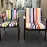 Scandinavian chair in solid teak with Nobilis fabric