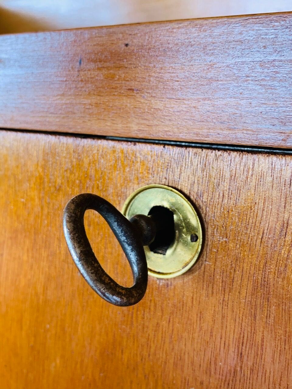 Vintage secretary on feet compass Scandinavian style, circa 50's