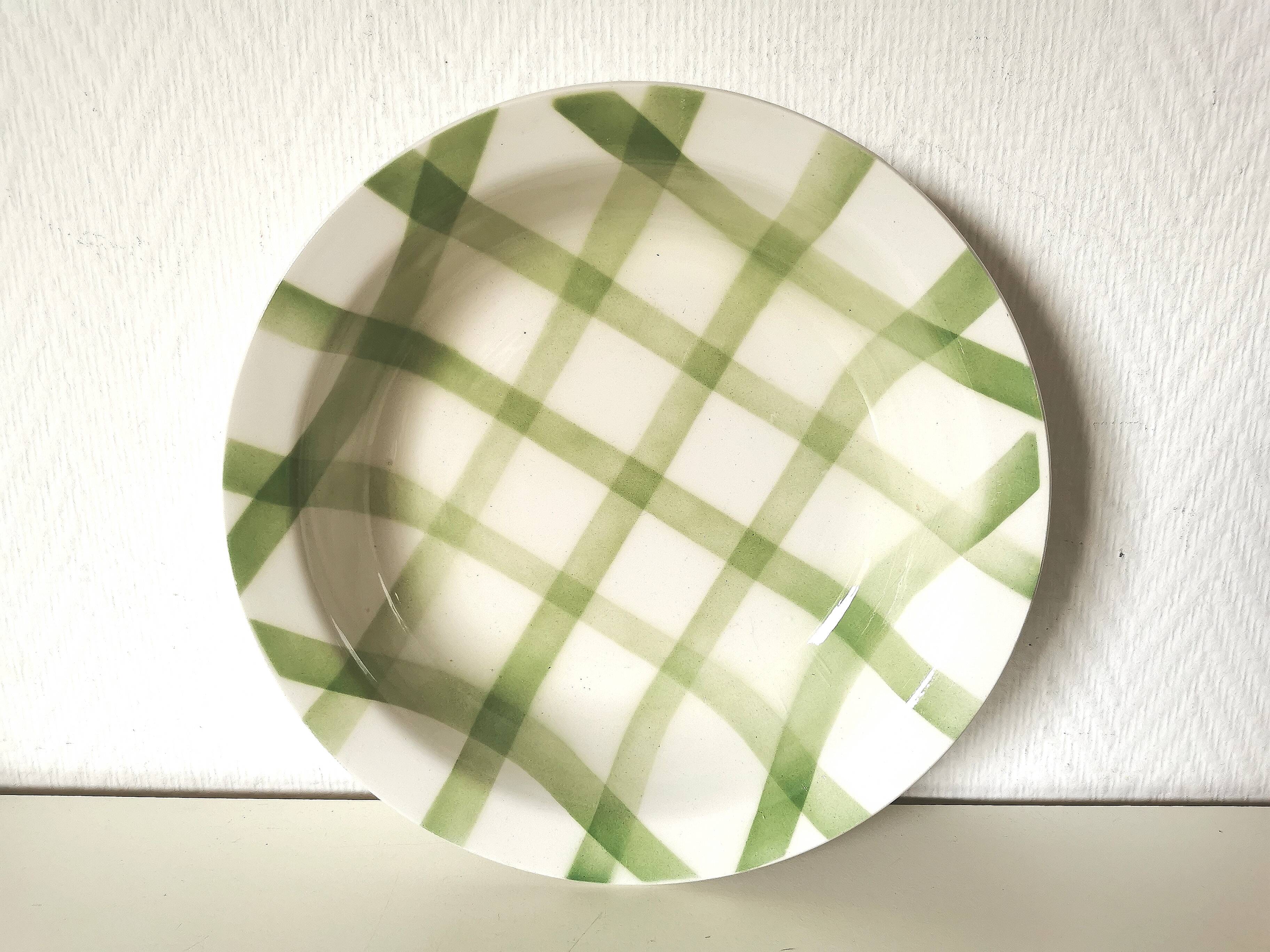 hollow dish Moulin des Loups green tiles