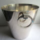 Art Deco champagne bucket, beautiful silver metal, 2 rings handles, signed ST Médard