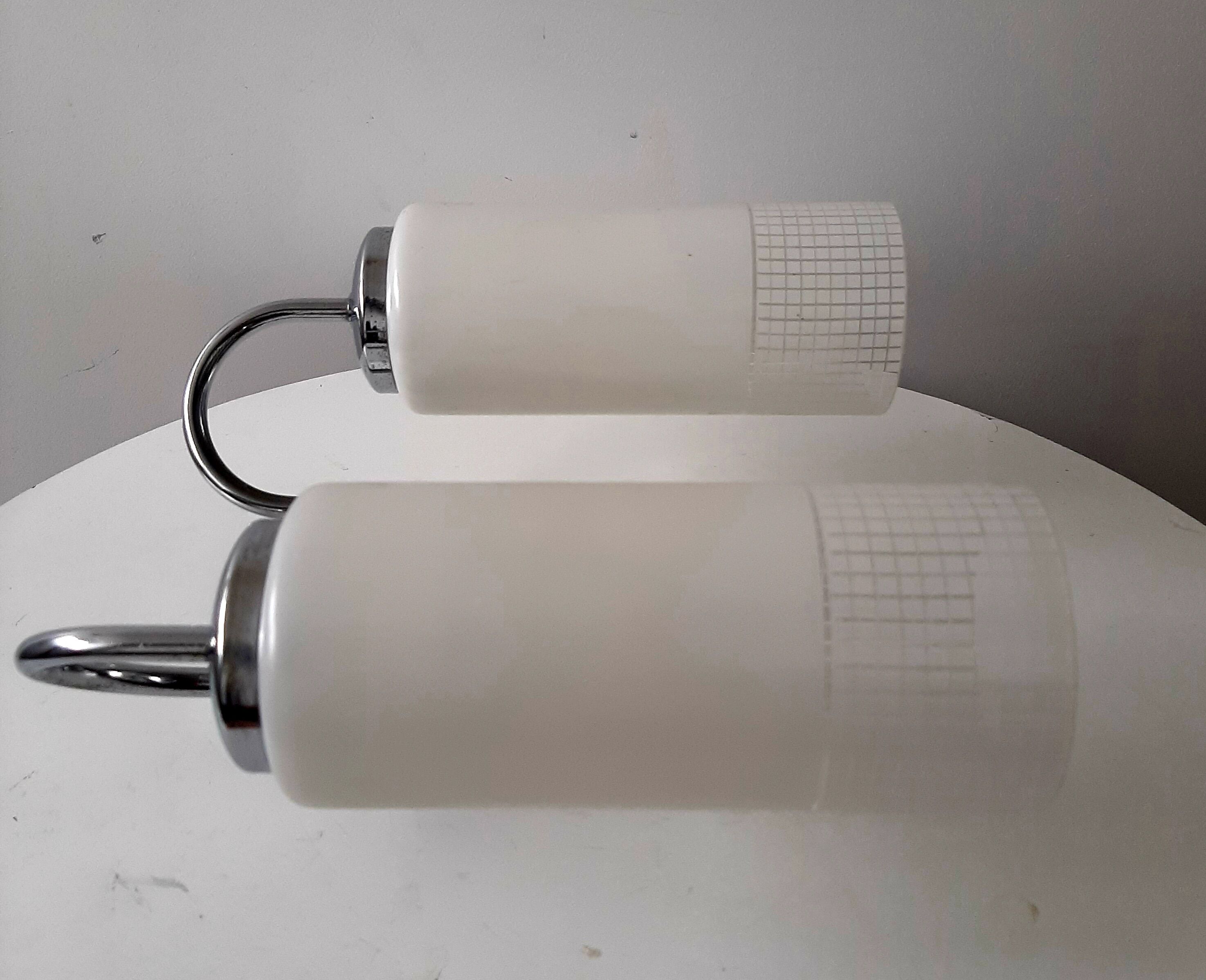 Double chrome and scandinavian teak wall lamp 50s