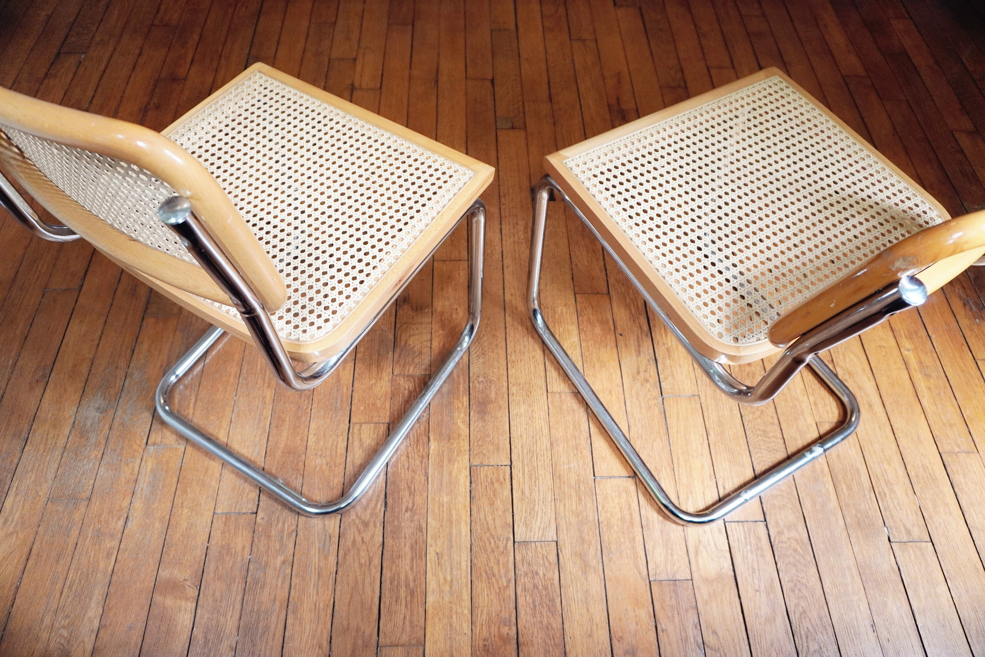Pair of Chairs Cesca B32 by Marcel Breuer