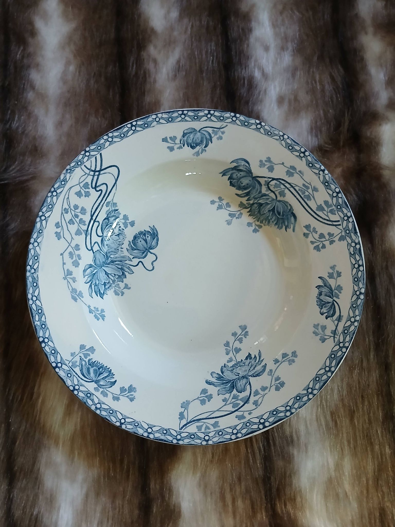 6 antique deep plates in ironstone