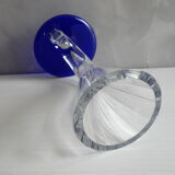 Crystal vase in the shape of horn of plenty, signed lVV