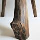 Tripod stool solid wood folk art 60s