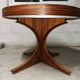 Rosewood extendable round table by Luigi Bartolini. vintage dining room 1960/70