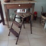 Old wood and metal workshop stepladder