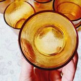 Set of 8 Lever amber glasses