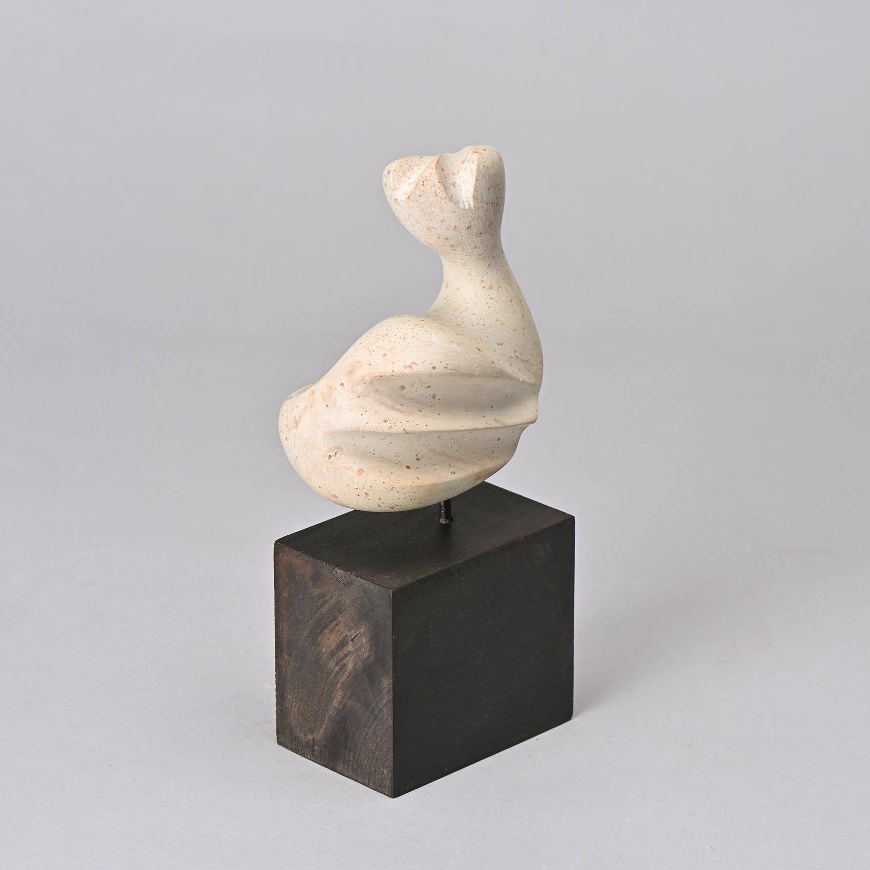 White stone sculpture by v.bee, switzerland