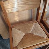 Regain - Pair of elm chairs with straw seats