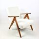 Vintage armchair B-310 VAR white structural boucle 1970s