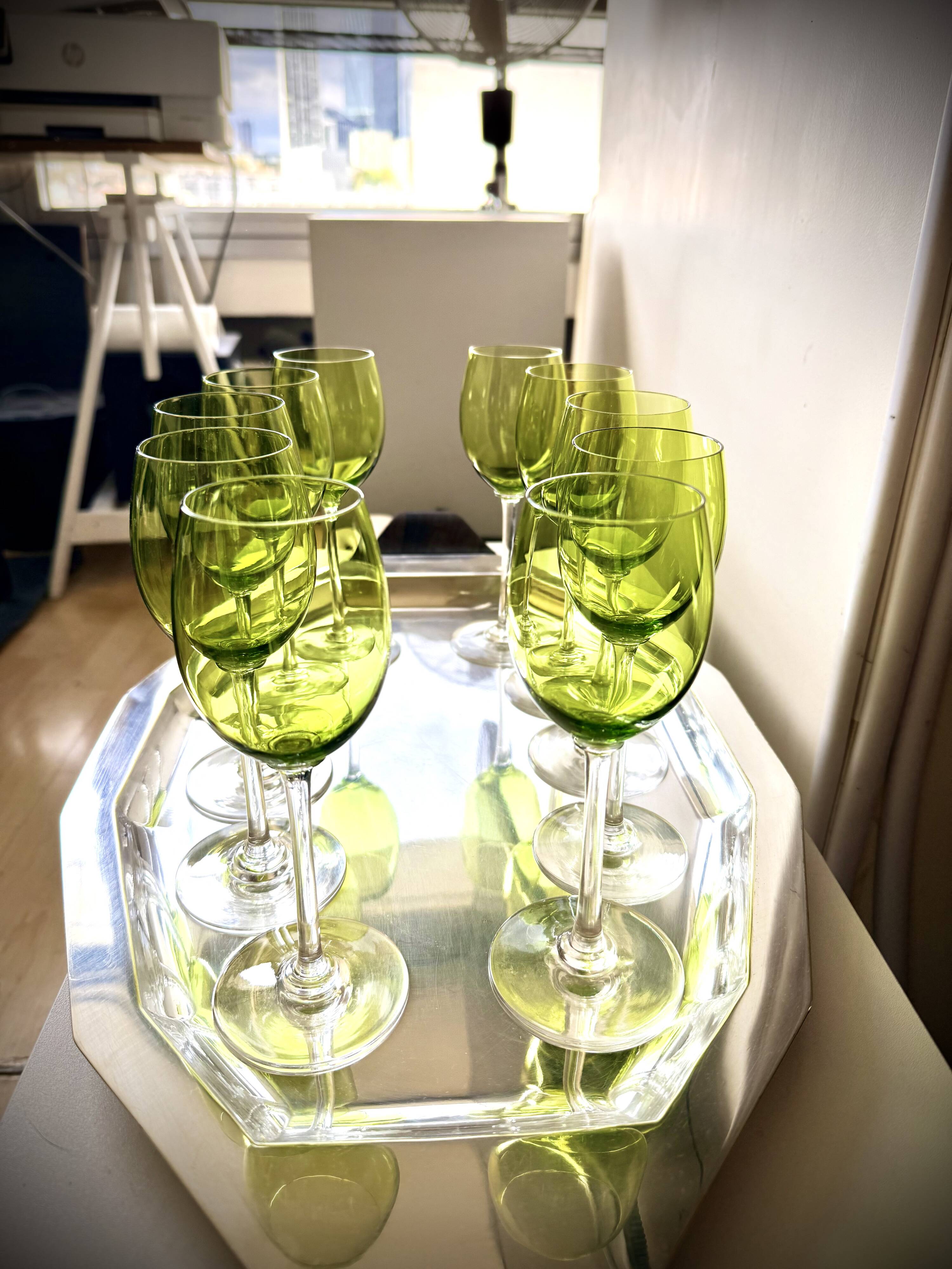 Art Deco crystal wine glass set - 1960s