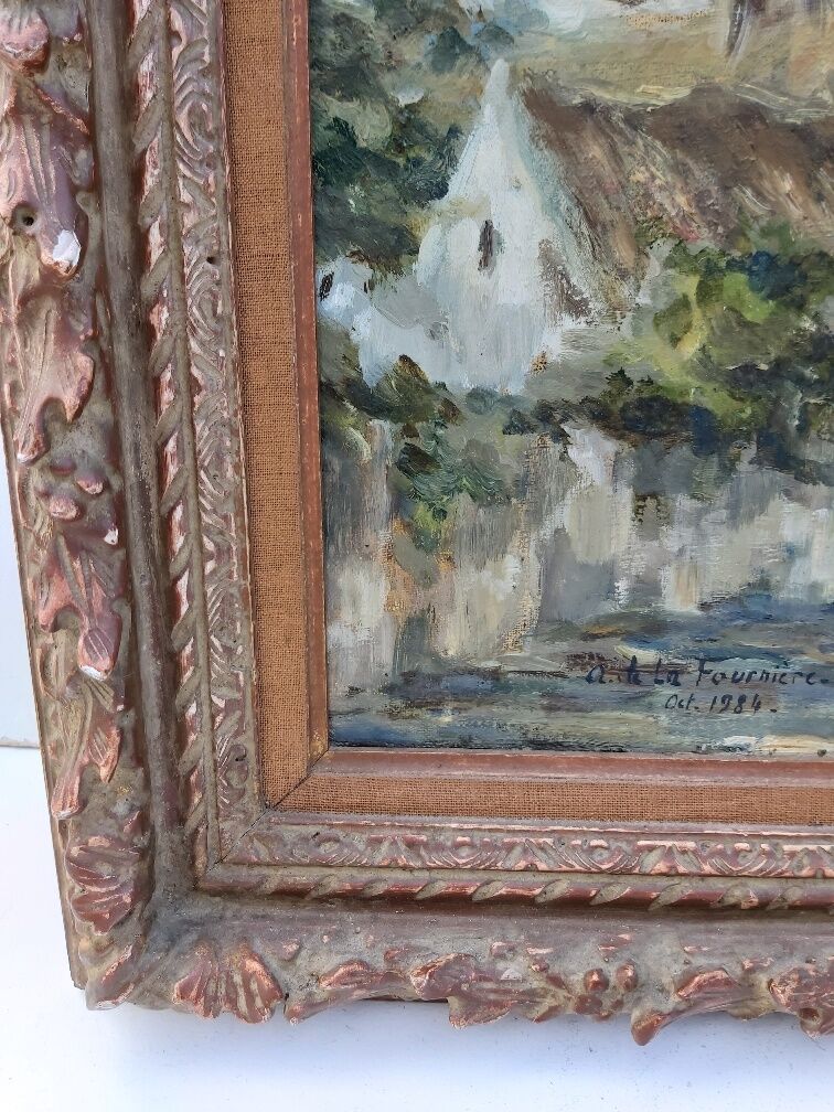 Huile sur toile d'Anne de la Fournière encadré