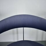 Anton Lorenz for Thonet "Ss33" Set of 4 chrome Armchairs in blue fabric , 1970s