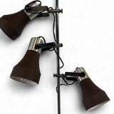 Vintage brown floor lamp with 3 spotlights
