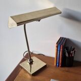 Lampe de bureau style banquier laiton 1970