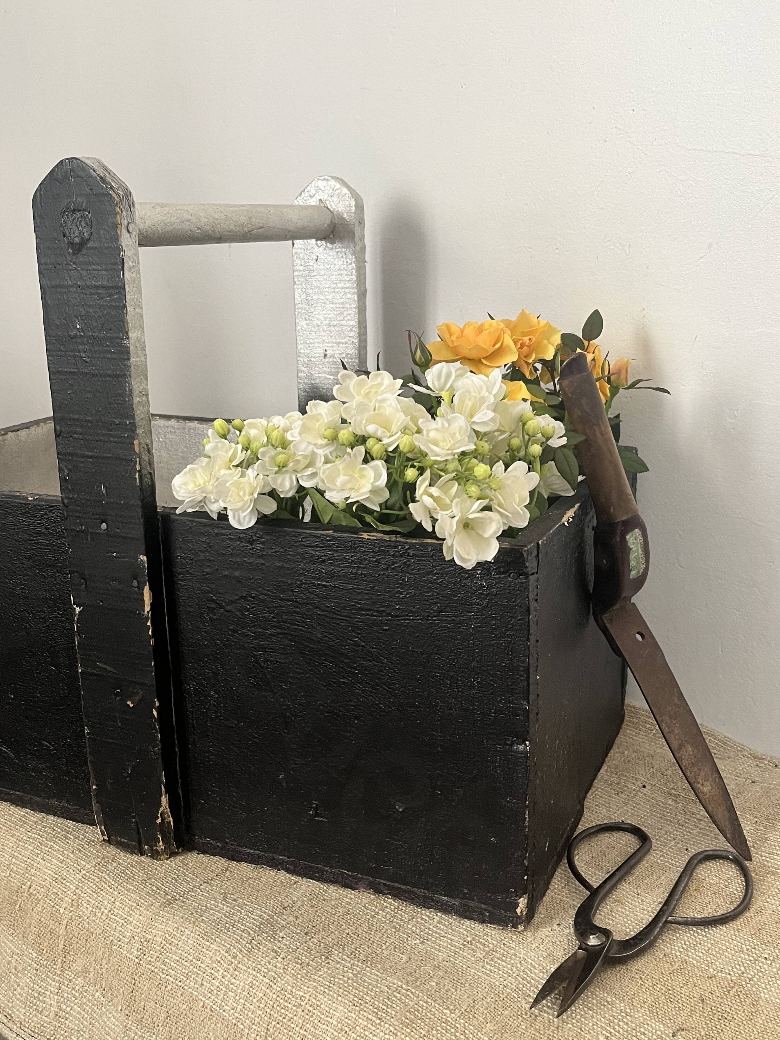 Wooden basket for the garden or workshop, folk art