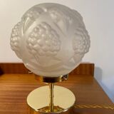Vintage art deco glass globe table lamp
