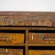 Industrial drawer unit in pine and iron – Central Europe, circa 1950