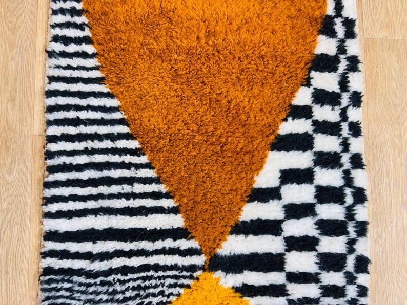Tapis berbere marocain tissé main taille 75 x 300 cm