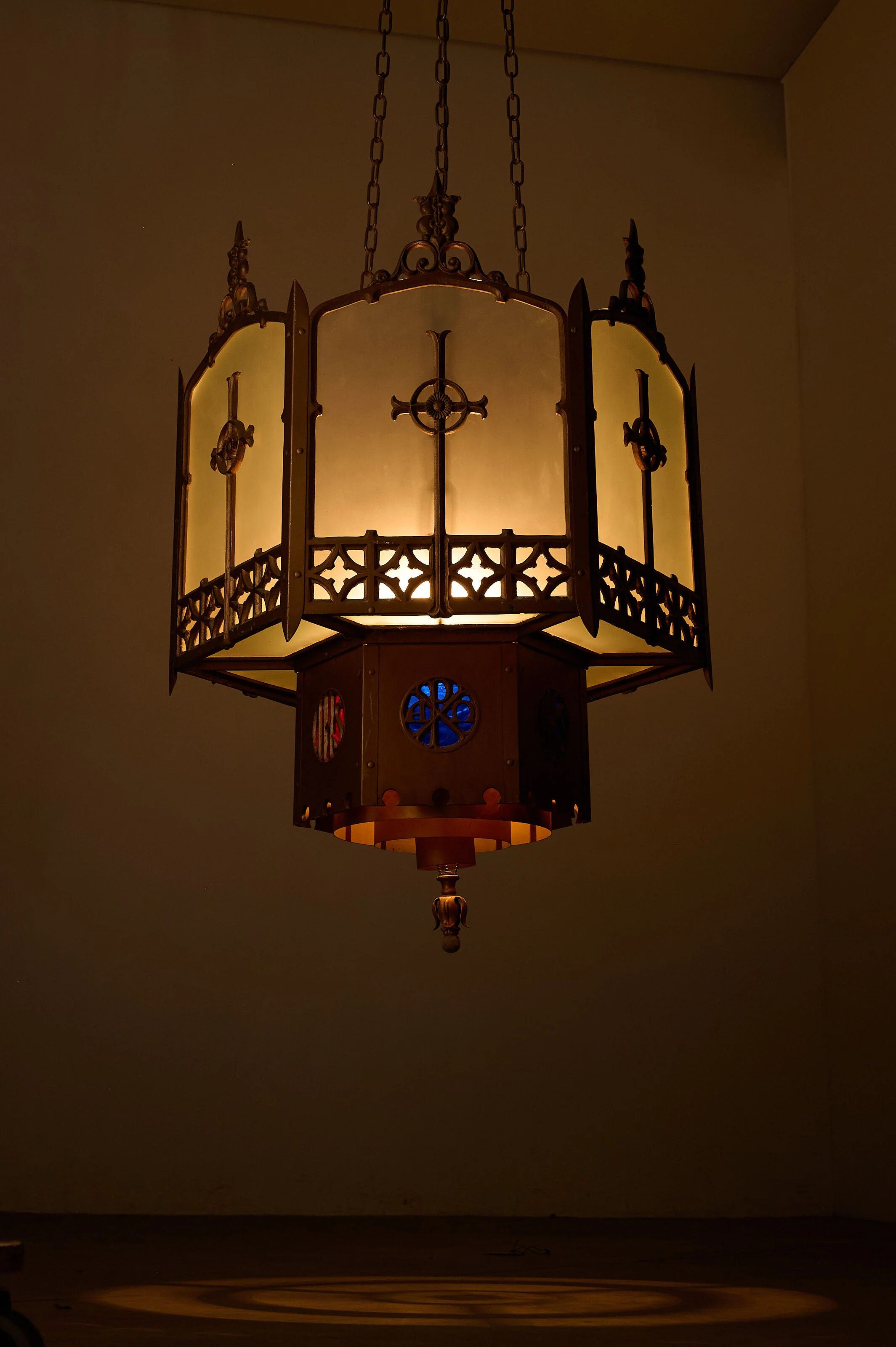 Monumental Art Deco Neo-Gothic Church Chandelier