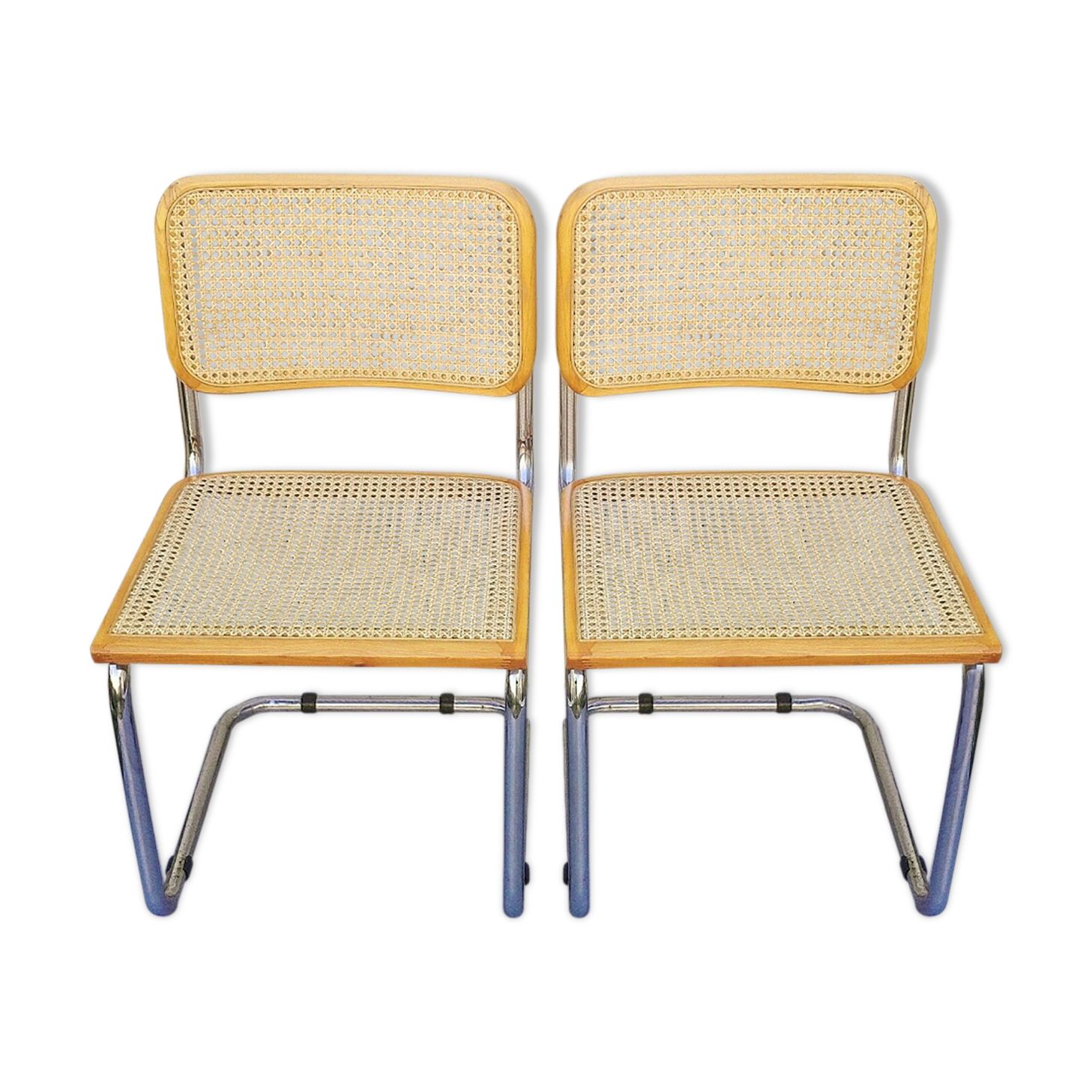 Pair of chairs cesca B32 marcel Breuer canned