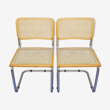Pair of chairs cesca B32 marcel Breuer canned
