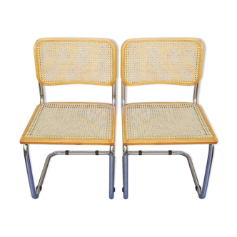 Pair of chairs cesca B32 marcel Breuer canned