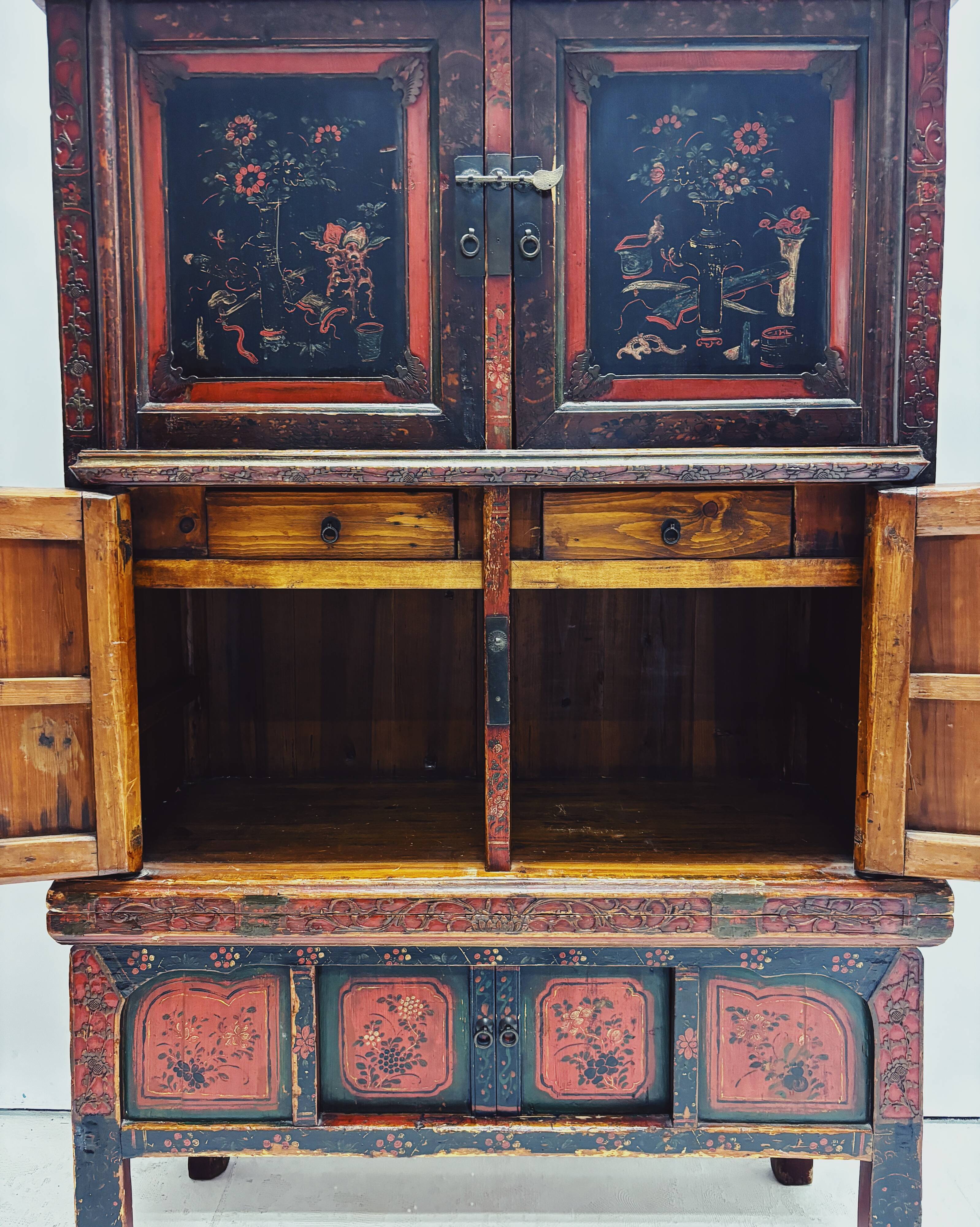 Vintage Chinese Hand-Painted Cabinet