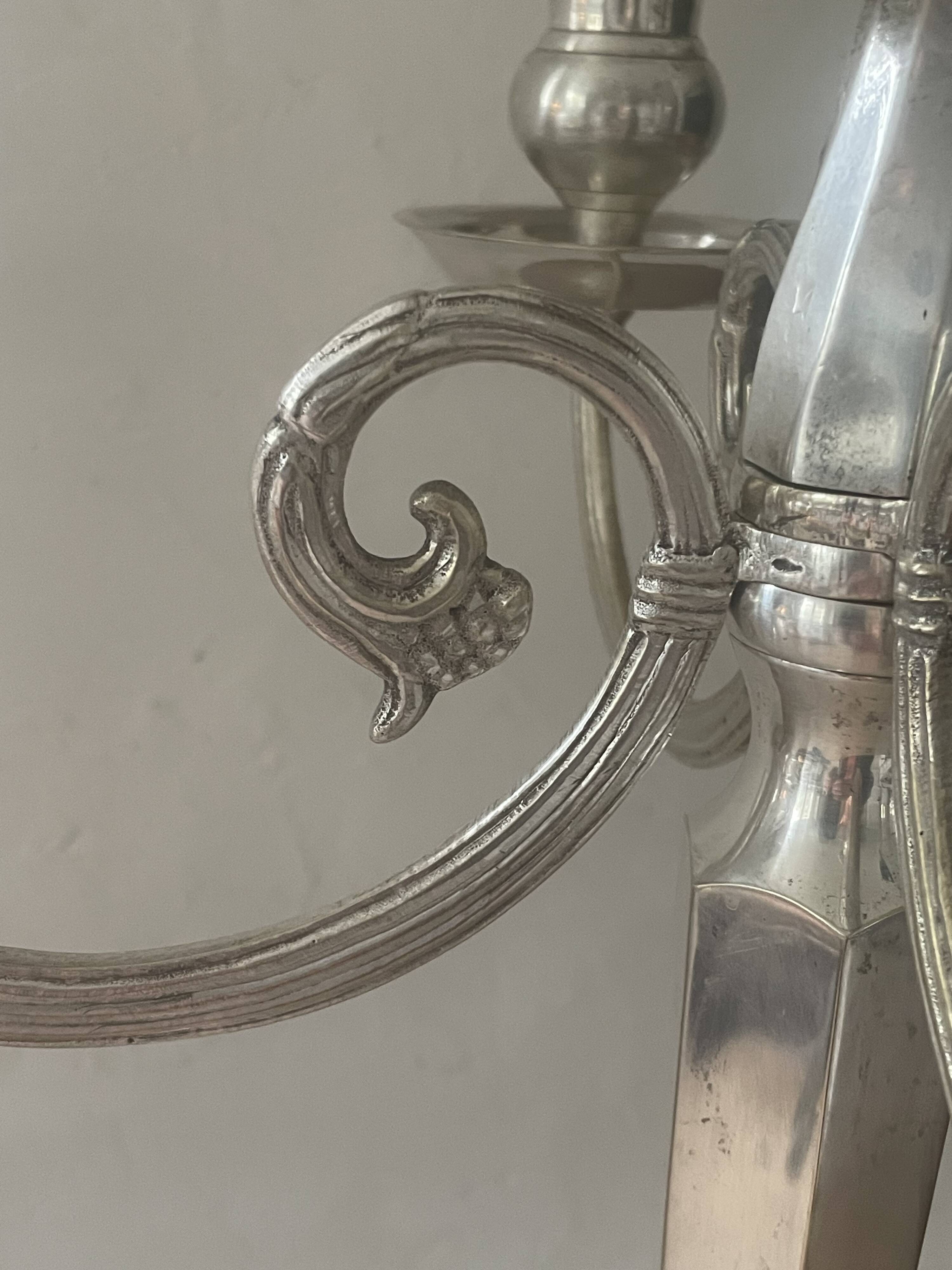 52cm silver-plated metal chandelier